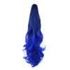 Ponytail Extension Claw Curly Wavy Clip-on Hairpiece One Piece Long Ponytail Hair Extensions,Royal Blue