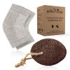Pumice Stone for Feet Moisturizing Heel Sleeves Natural Lava Foot Stone Callus Removing Set Cracked Heel Treatment Foot Care Kit for Dry Cracked Feet
