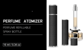 PSXCYB010black  10ml luxury perfume bottle, portable perfume bottle, magnetic suction leather leak-proof Refillable perfume bottle cologne spray