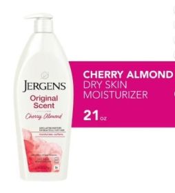 Jergens Original Scent with Cherry Almond Body Lotion Moisturizer for Dry Skin, 21 oz