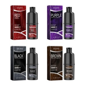 EELHOE Hair Dye Shampoo, Hair Dye Shampoo Herbal Extract Maintenance Lasting Color Healthy Hair Dye (Color: Red)