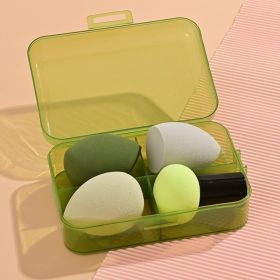 Beauty Egg Drop Gourd Diagonal Cut Powder Puff Super Soft And Snug, No Powder To Eat Makeup Egg Mushroom Head Set (Color: green)